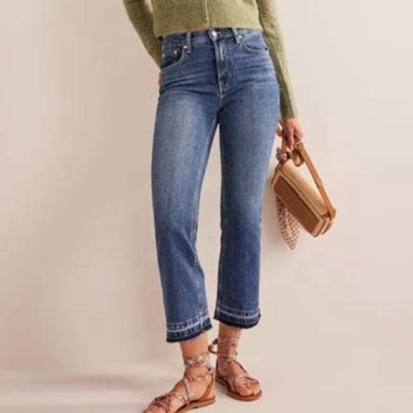 BODEN Baby Kick Cropped Jeans Vintage Wash Raw Hem - Picture 15 of 15